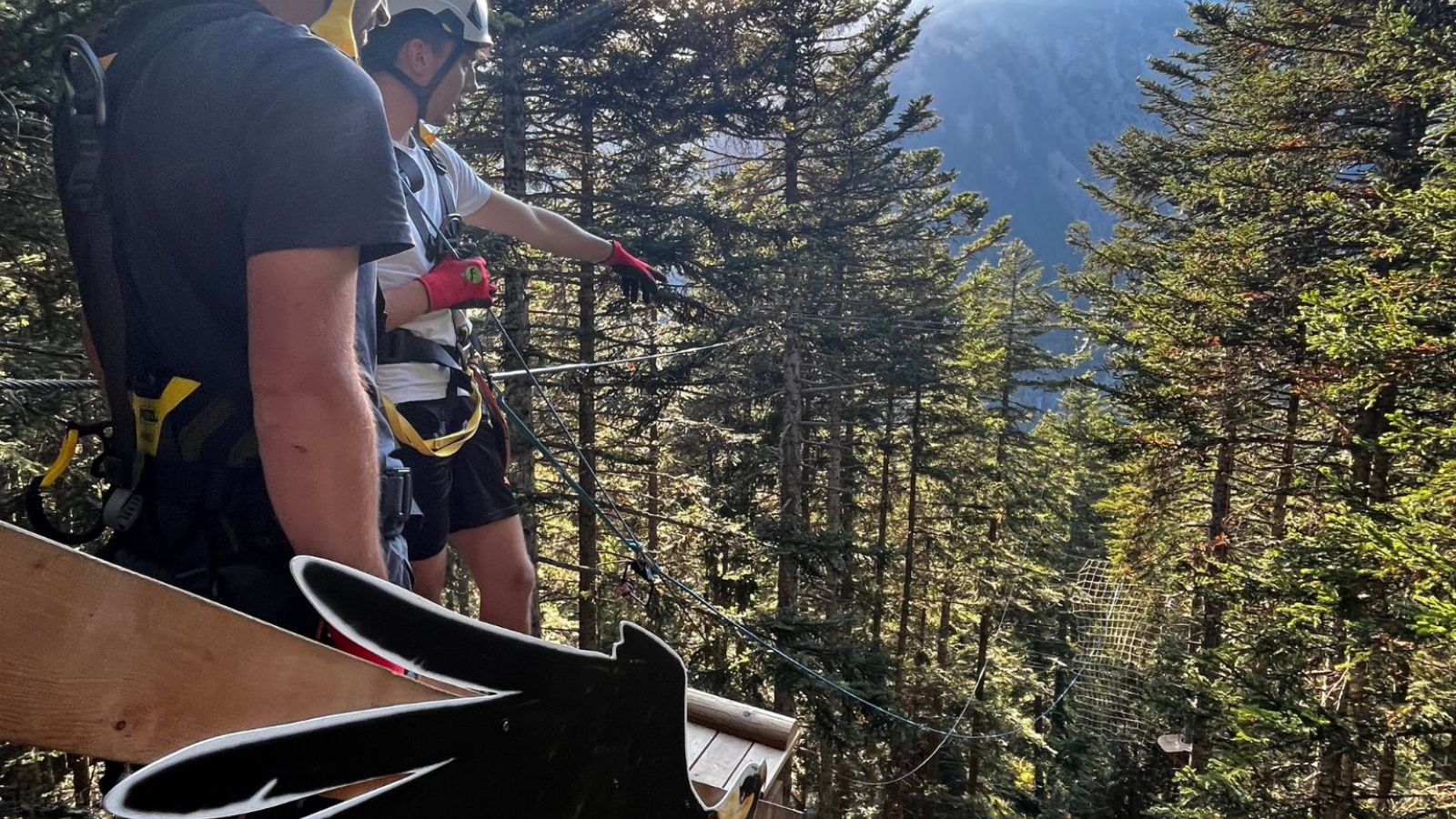 Vol du gypaète, saut pendulaire