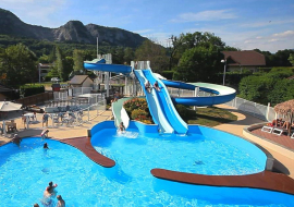 outdoor pool with slide