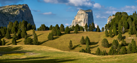 Le Mont Aiguille depuis les hauts-plateaux du Vercors