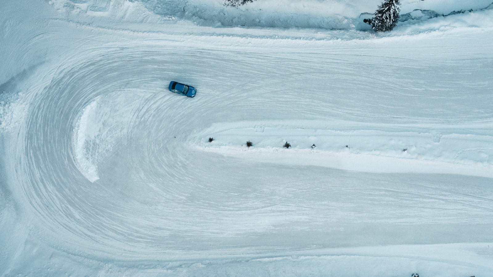 Vue aérienne du circuit de glace