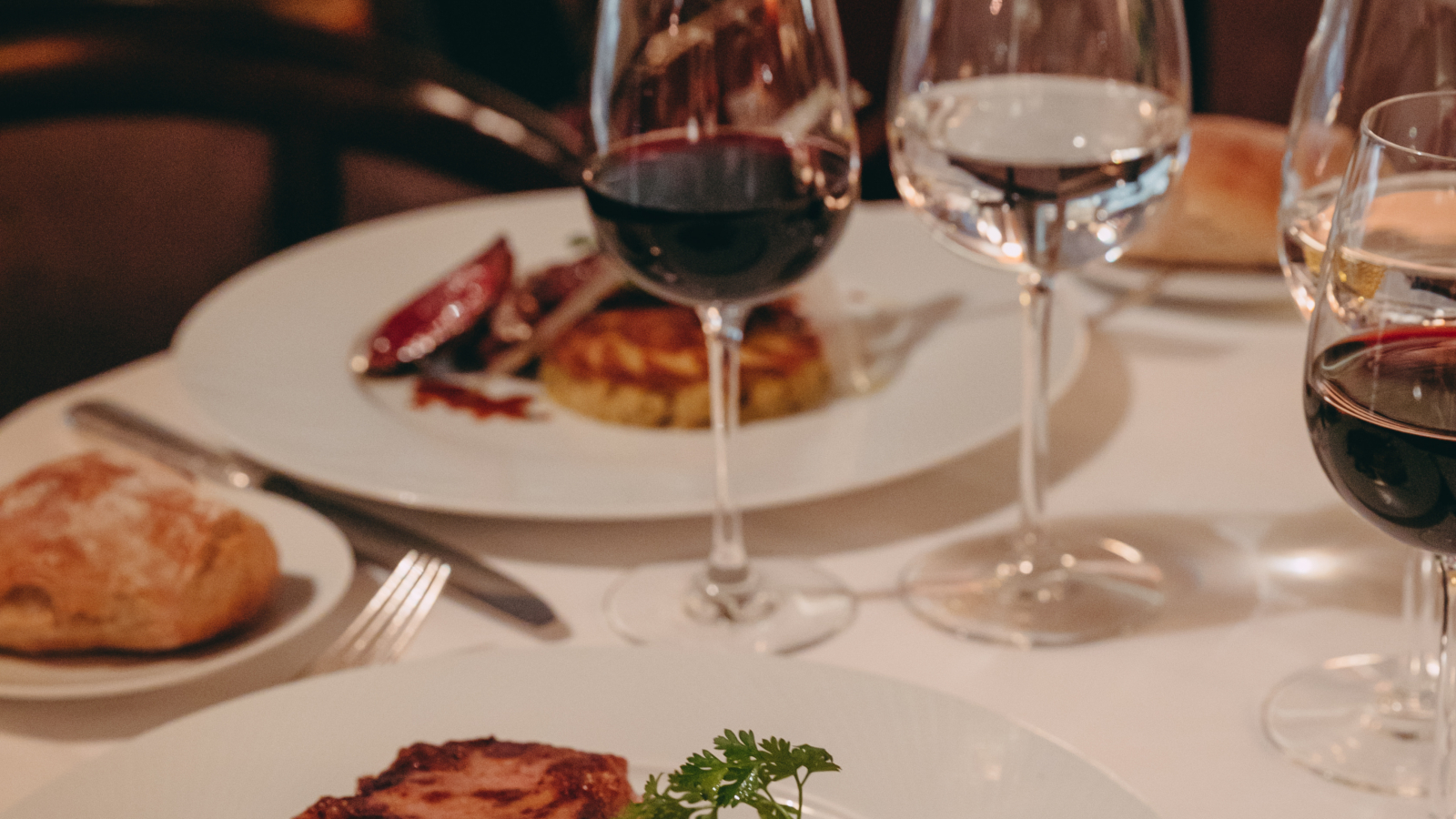 Plats durant le diner - Restaurant le Christiania Val d'Isère