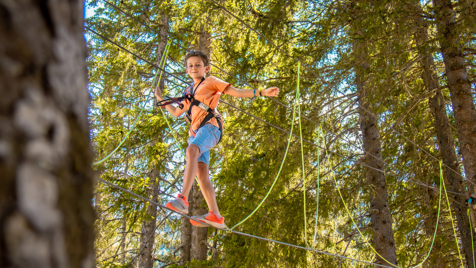 Treetop Adventure Trail - Passing on a wire