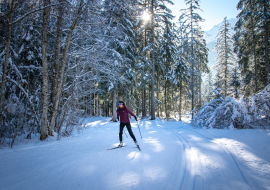 Sur le front de neige du domaine nordique 4 saisons des Contamines-Montjoie