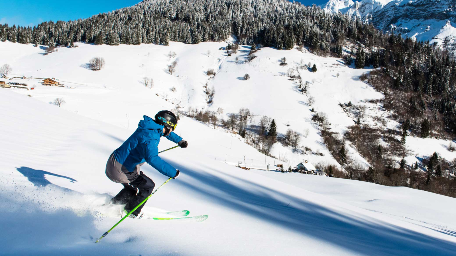 descente en ski sur poudreuse