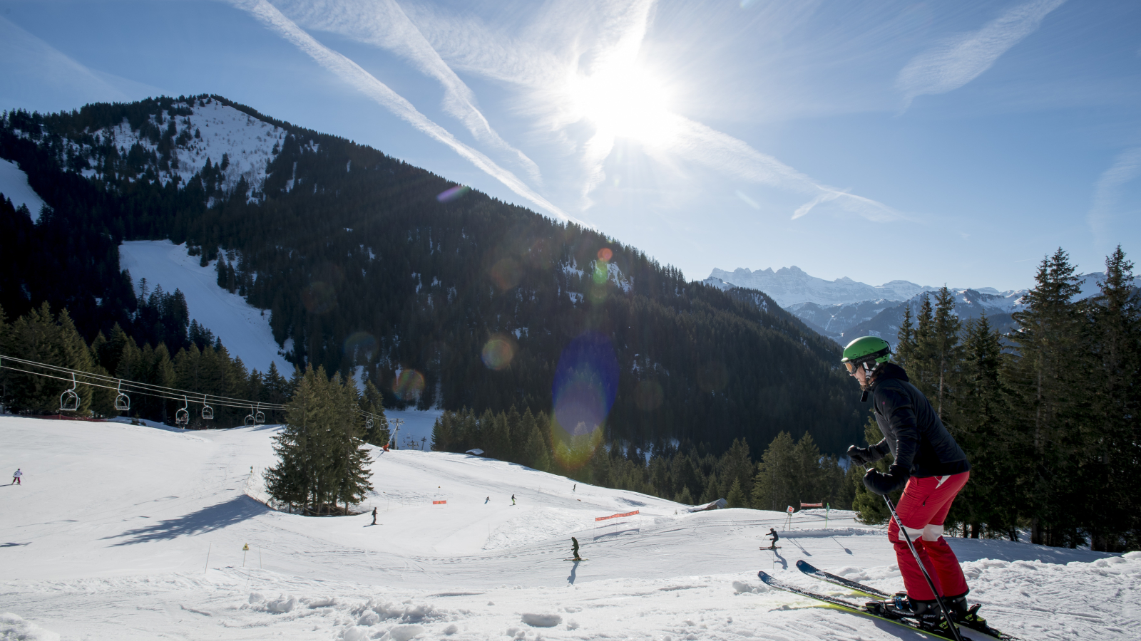 Premières descentes à ski