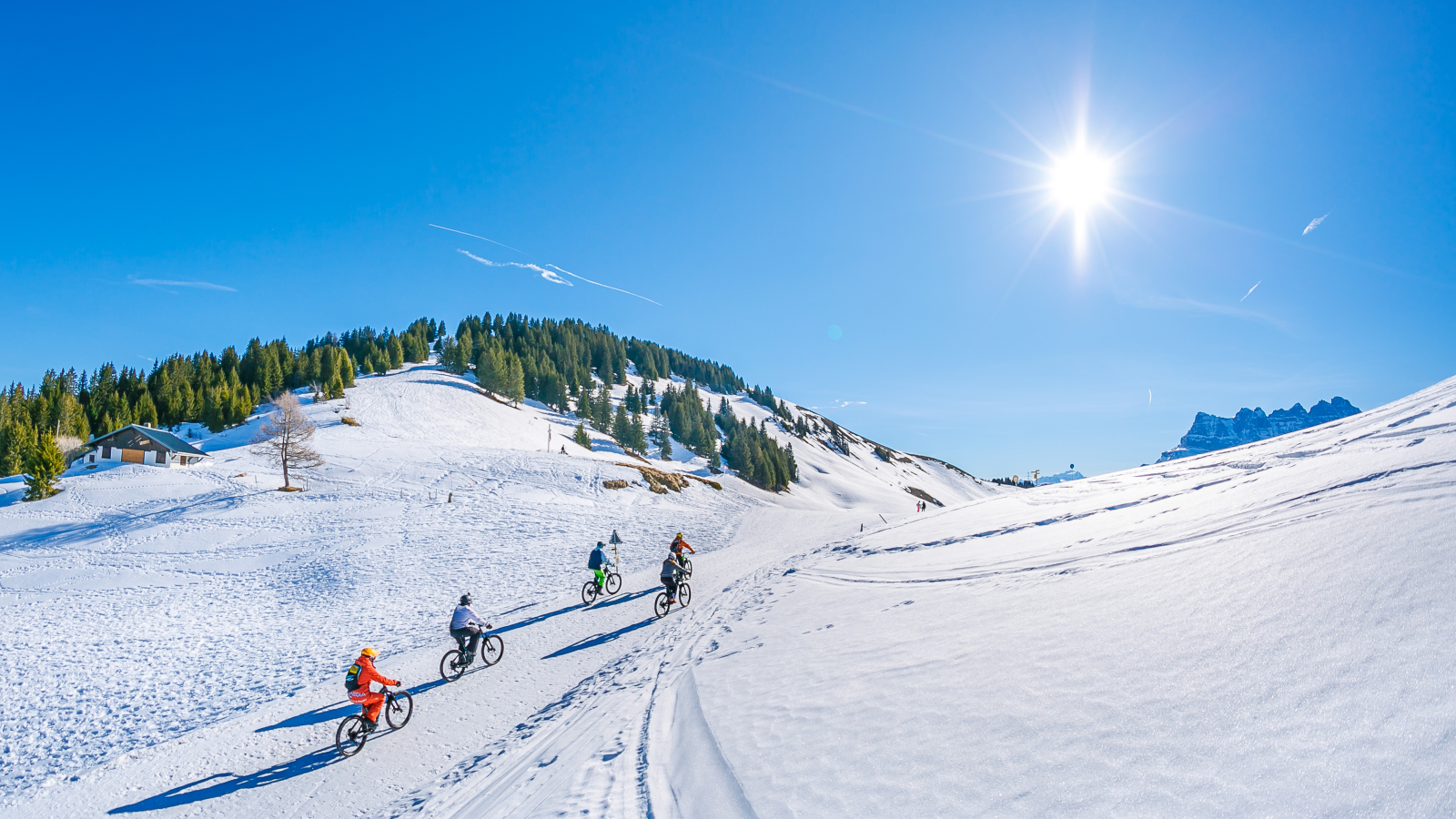 VTT électrique sur neige, sortie sur le domaine skiable de Châtel Liberté