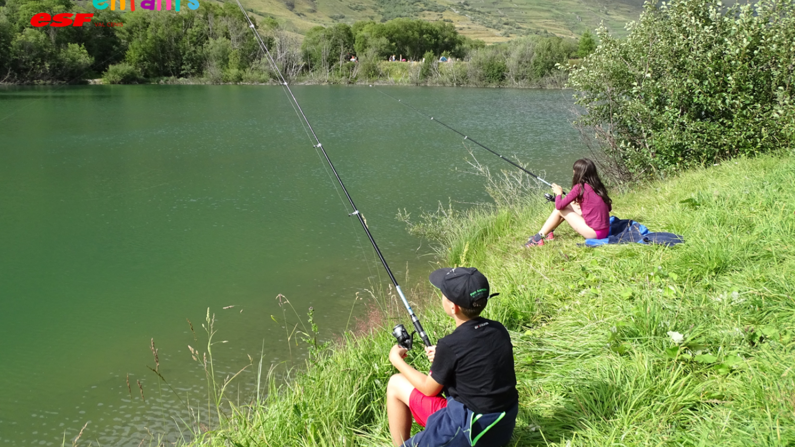 At the fishing lake with the Maison des Enfants Val Cenis