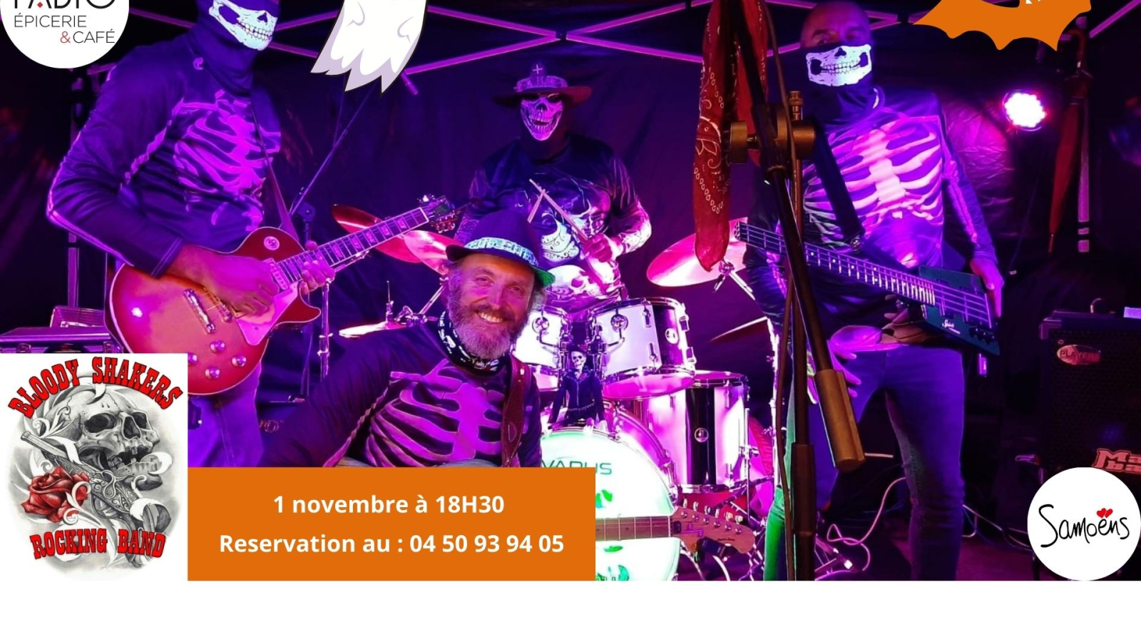 Concert des Bloody Shaker au Fabio brasserie Café de Samoëns Grand Massif - soir 1 novembre 2024 - jour toussaint et lendemain d'halloween