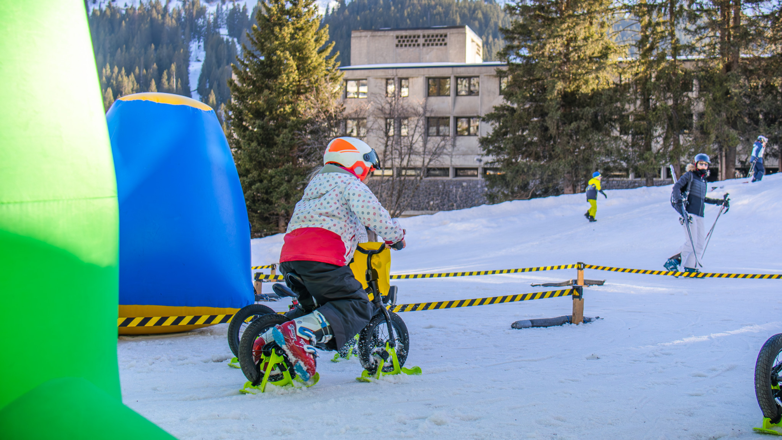 Balance bike race on snow