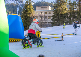 Balance bike race on snow