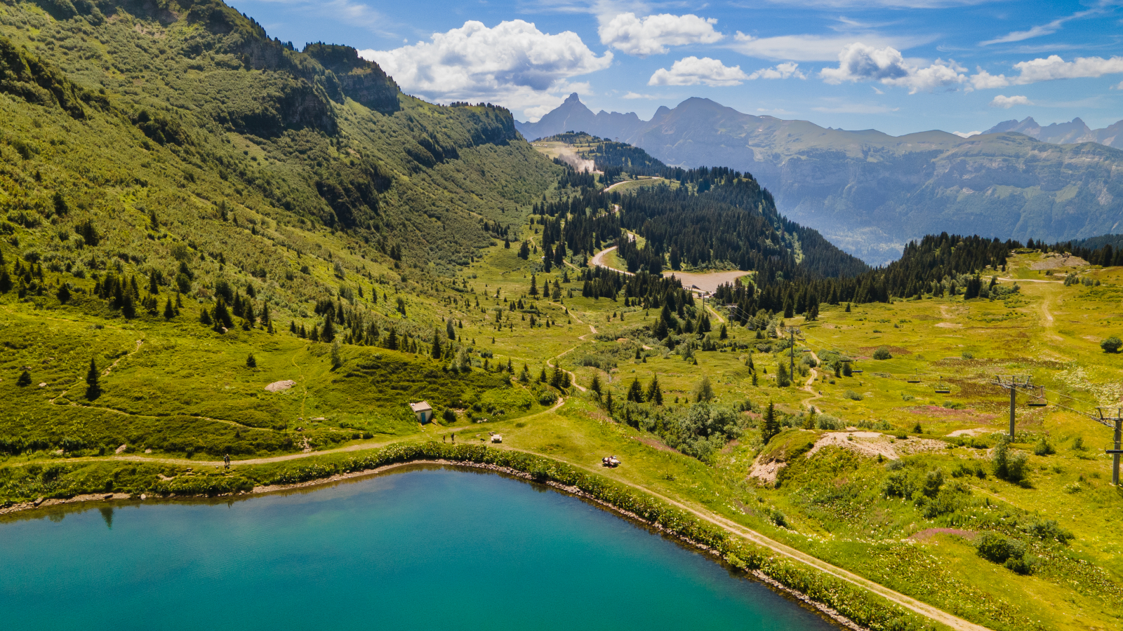 Aerial view of Lac de Vernant