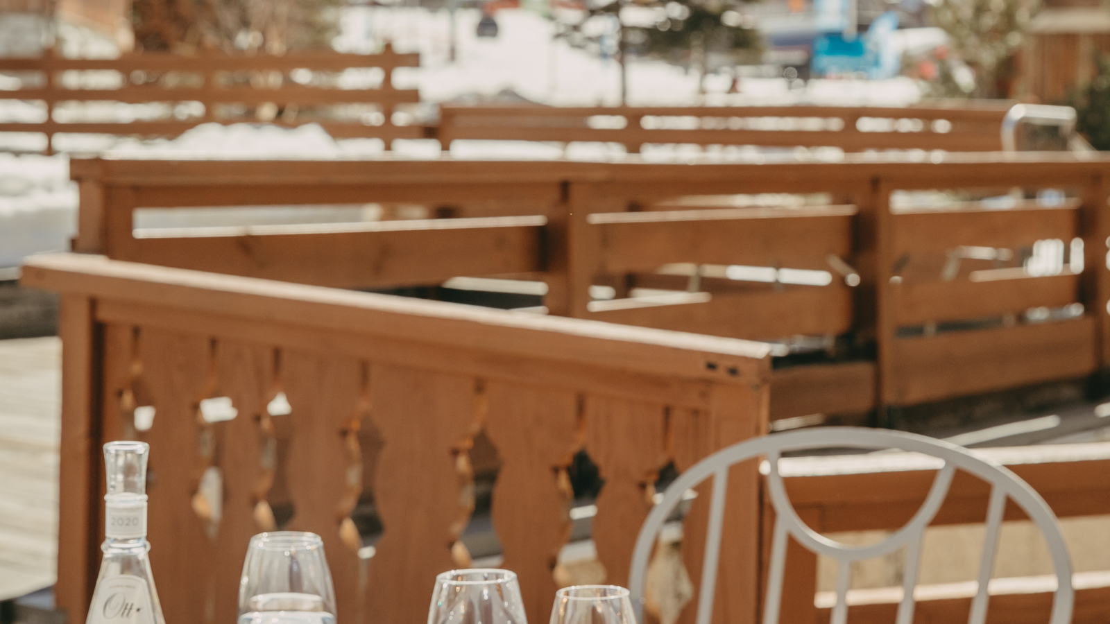 Terrasse du Restaurant Le Christiania pour le déjeuner - Val d'Isère