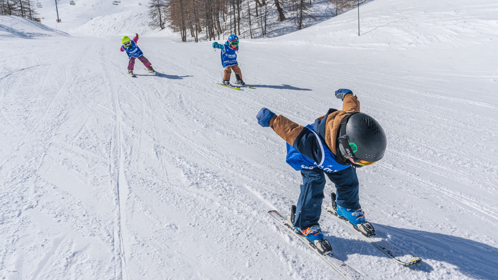 Cours de ski enfants avec Oxygène