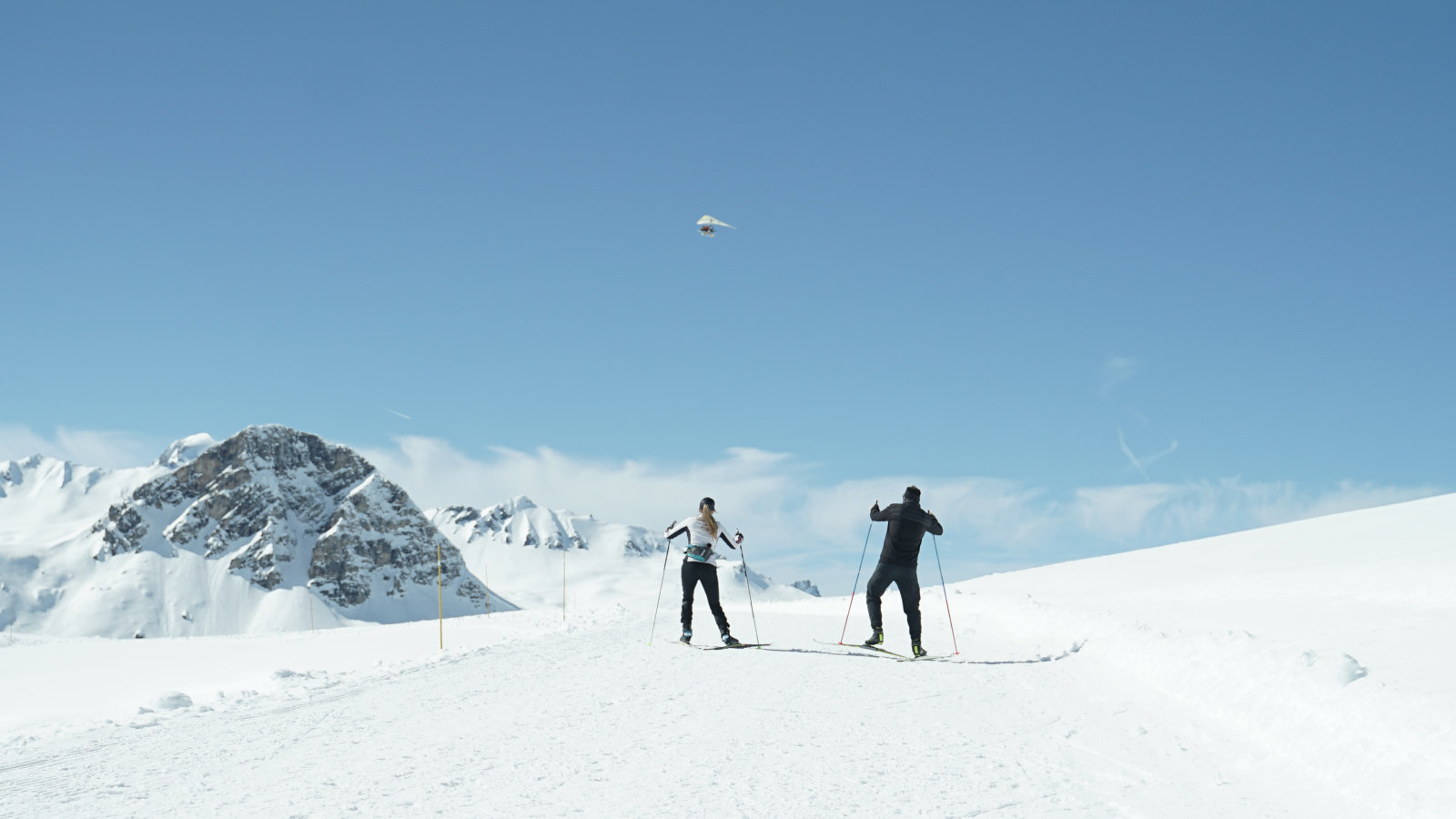 Cession ski de fond entre amis autour du Lac de l'Ouillette à Val d'Isère