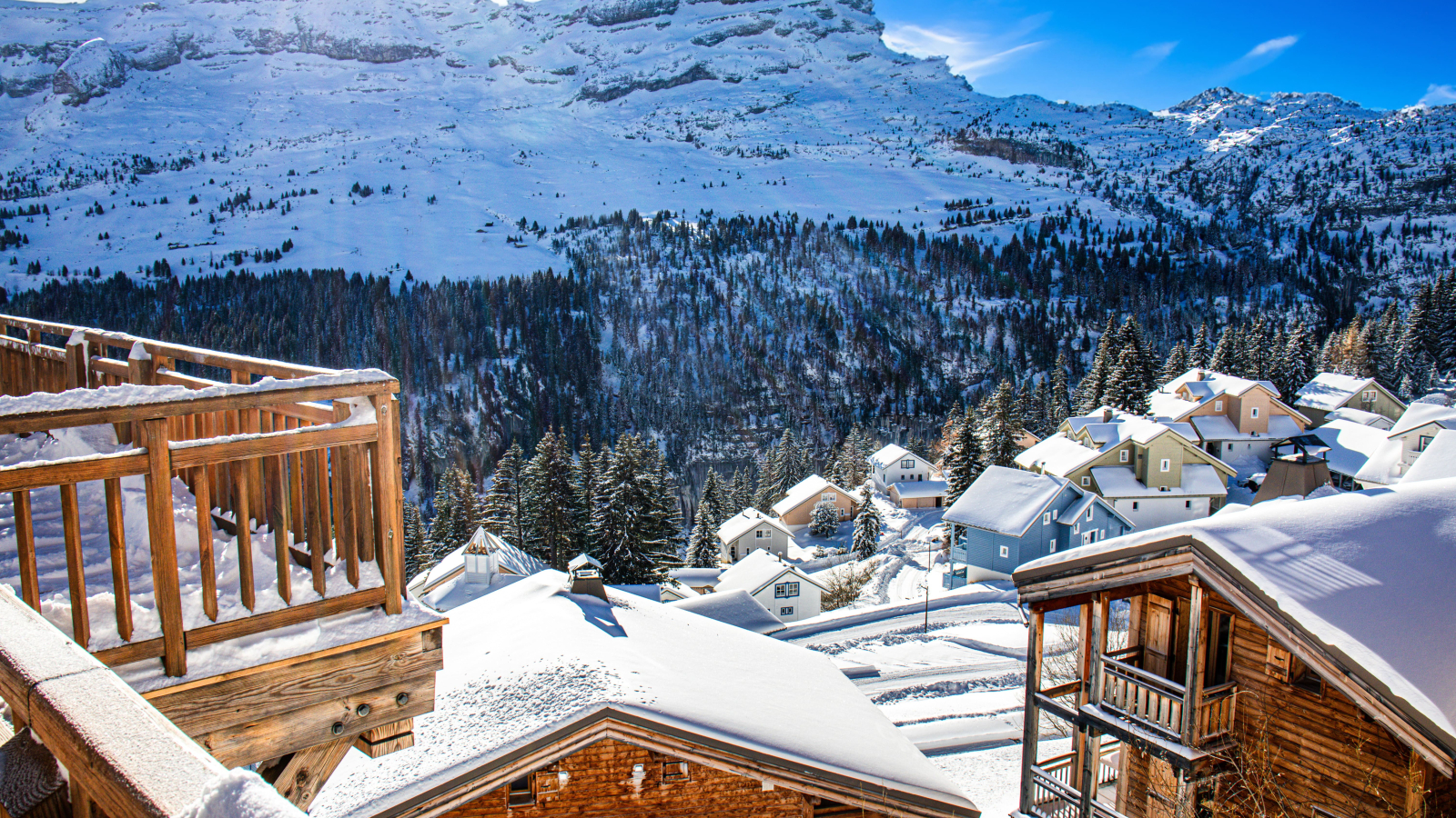 View from one of the balconies of the residence's chalets