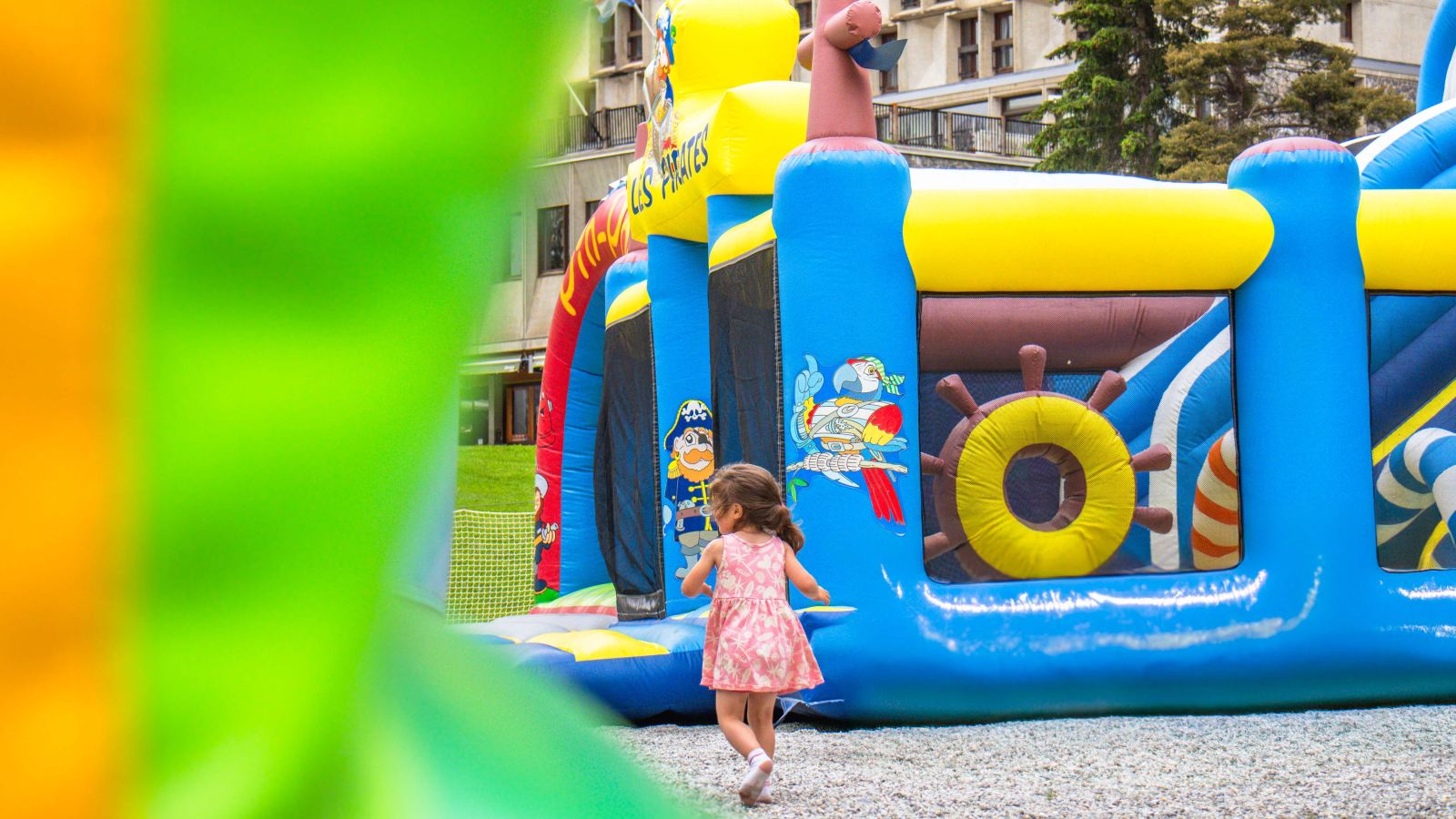 Inside view of the bouncy castle area