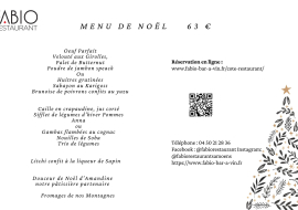 Menu de Noel 2024 - Fabio Restaurant de Samoëns Grand Massif