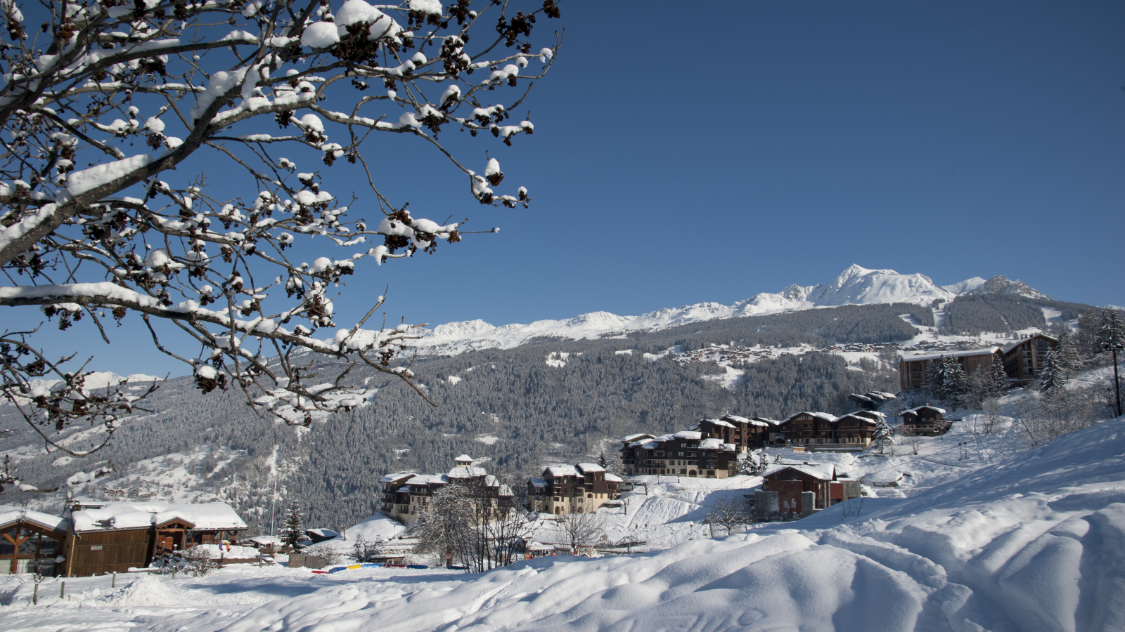 Vue enneigé du village de Montchavin