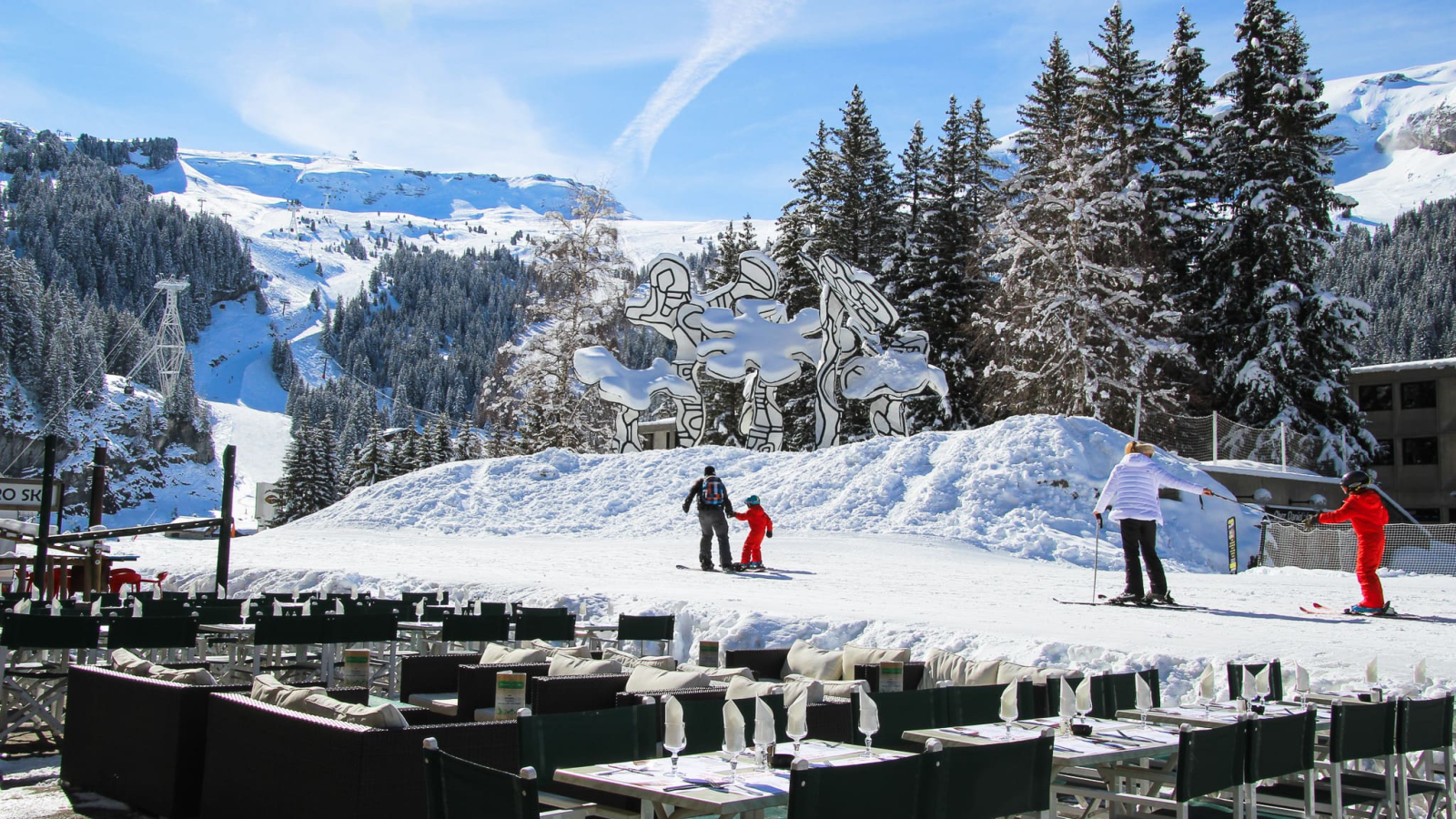 View of the ski area from the brewery terrace