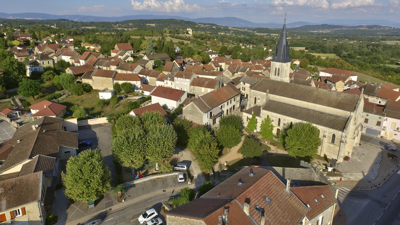 Vue aérienne sur Trept et ses environs