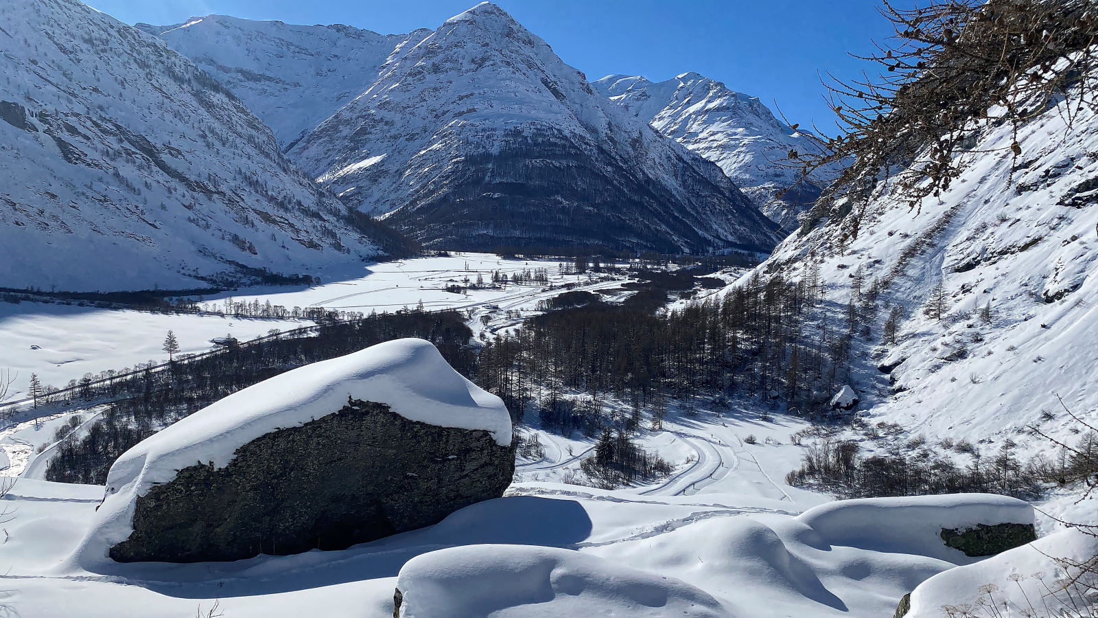 Snowy landscape in Bessans