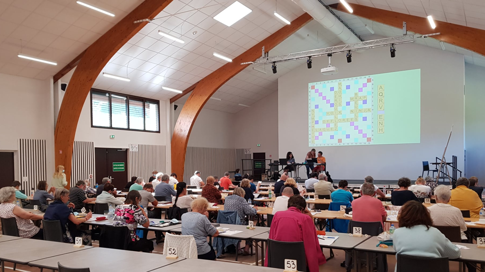 Competitors battle it out in the village hall