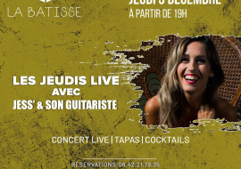 Les jeudis live de La Batisse : Jess' et son guitariste_Crémieu - Balcons du Dauphiné