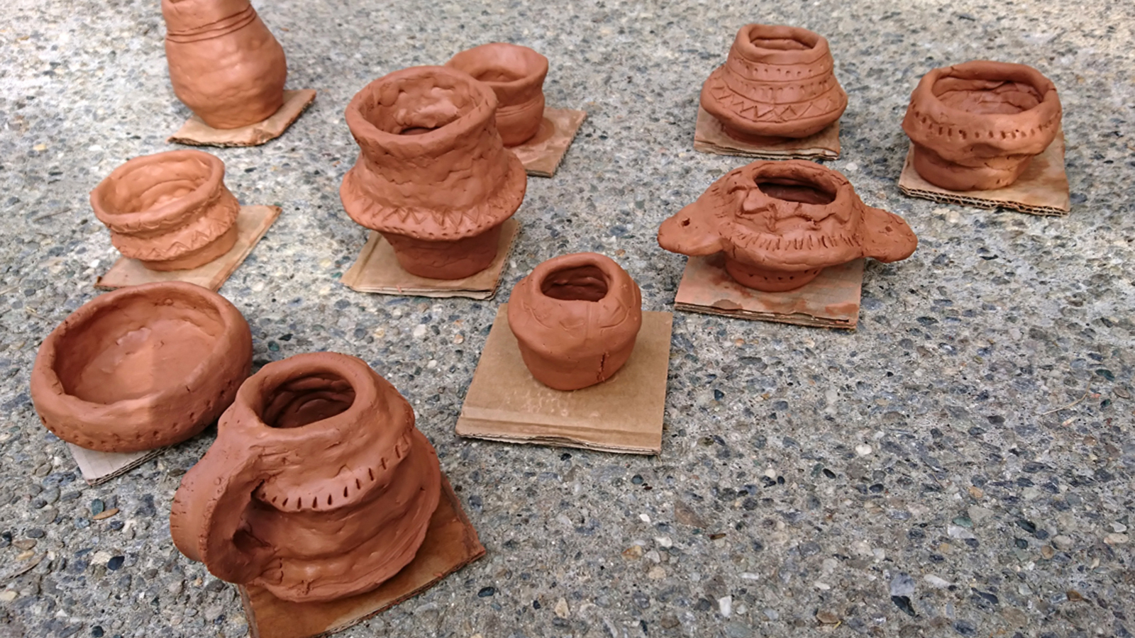 Pottery drying in the sun.