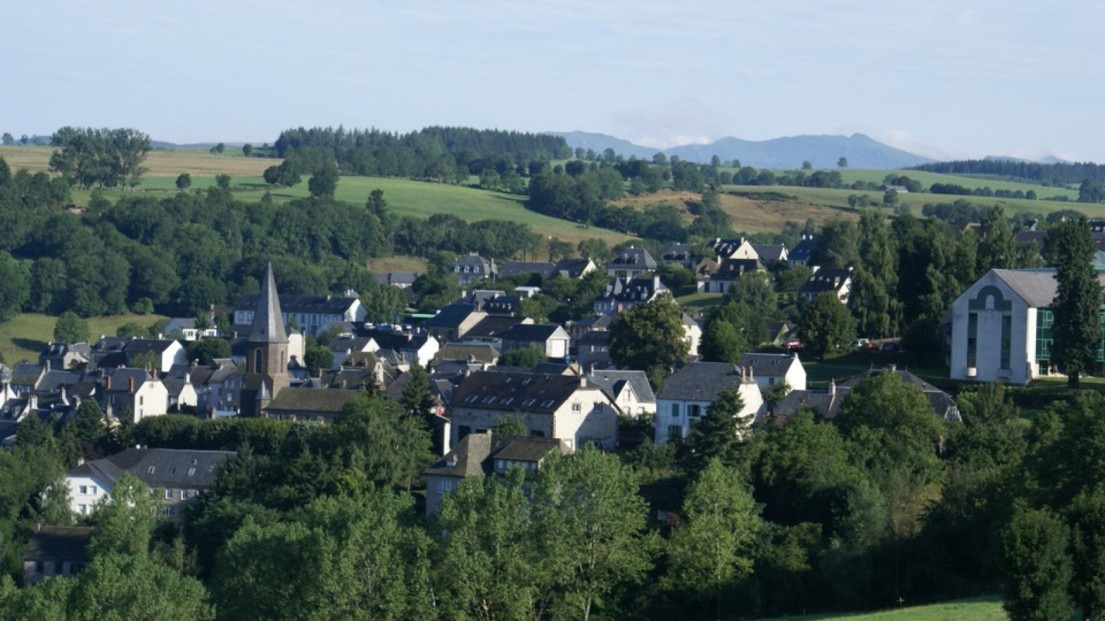 Vue sur le bourg de Pierrefort