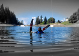 Photo water skiing Grenouillère lake Chamrousse