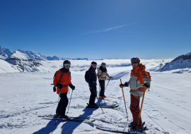 Guided downhill skiing outing