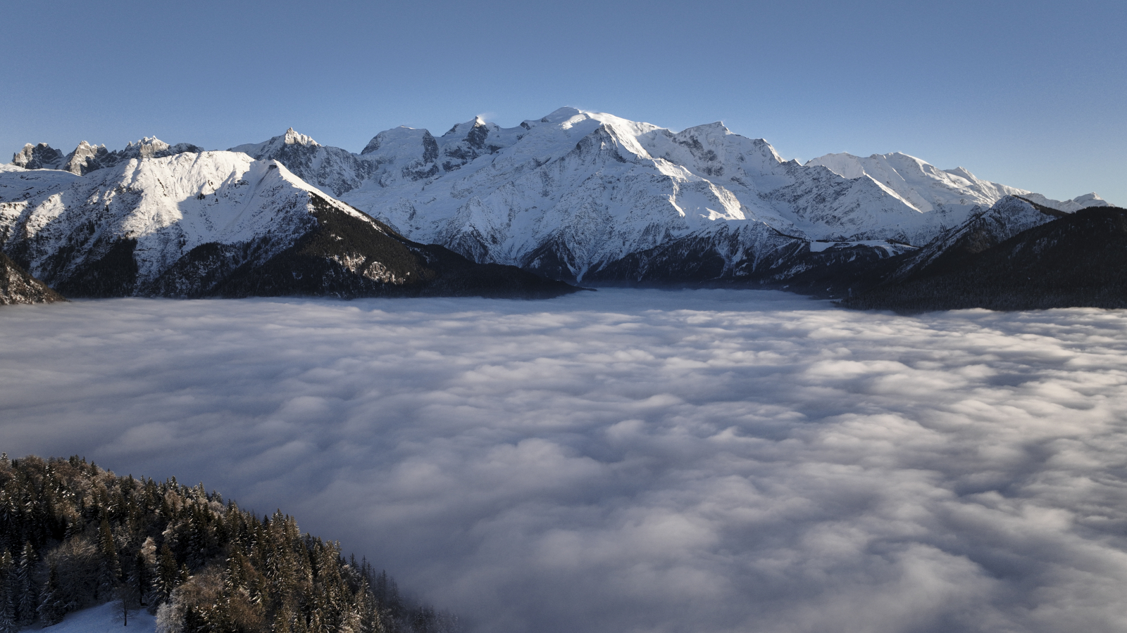 Vue sur le Mont Blanc depuis Plaine Joux