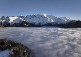 Vue sur le Mont Blanc depuis Plaine Joux