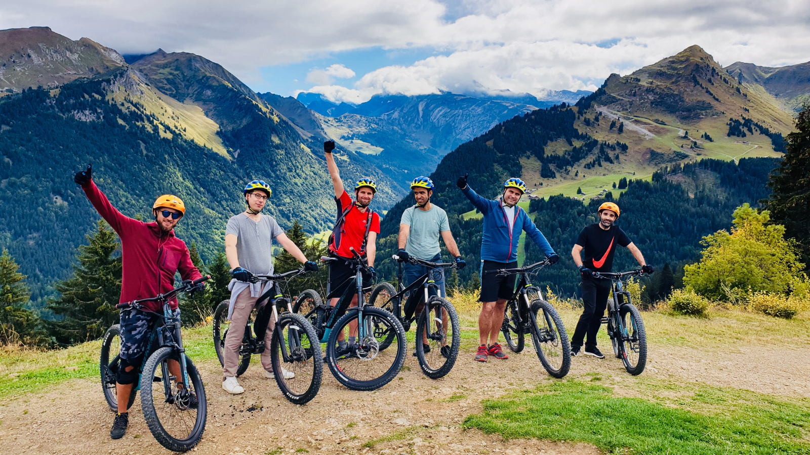 Group outing by mountain bike