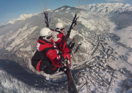 Baptême en parapente en hiver