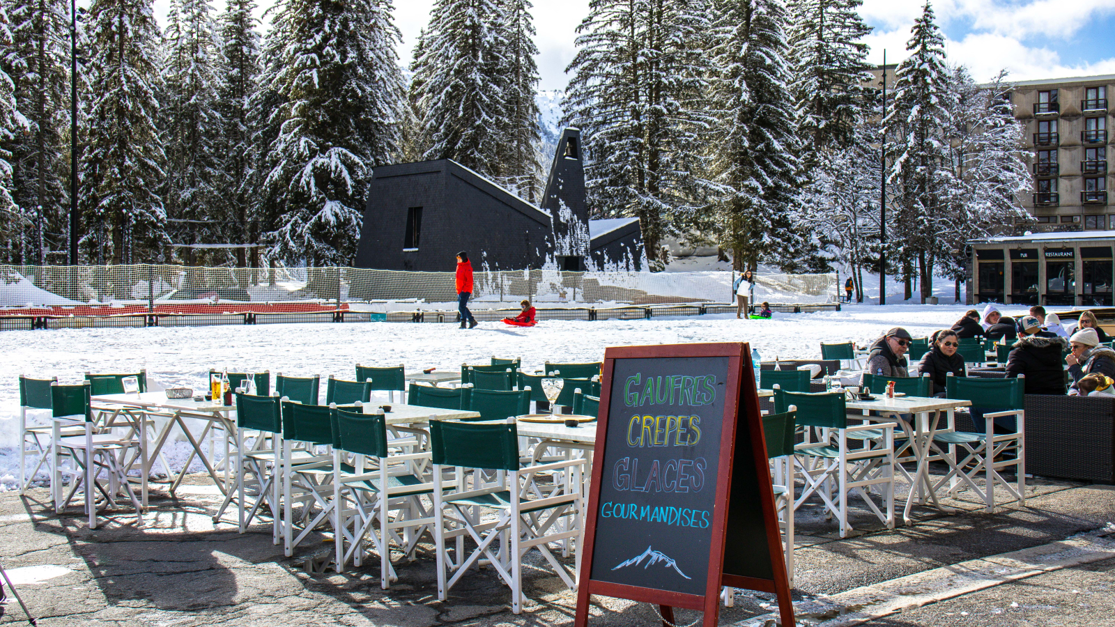 View of Flaine Forum from the brewery terrace