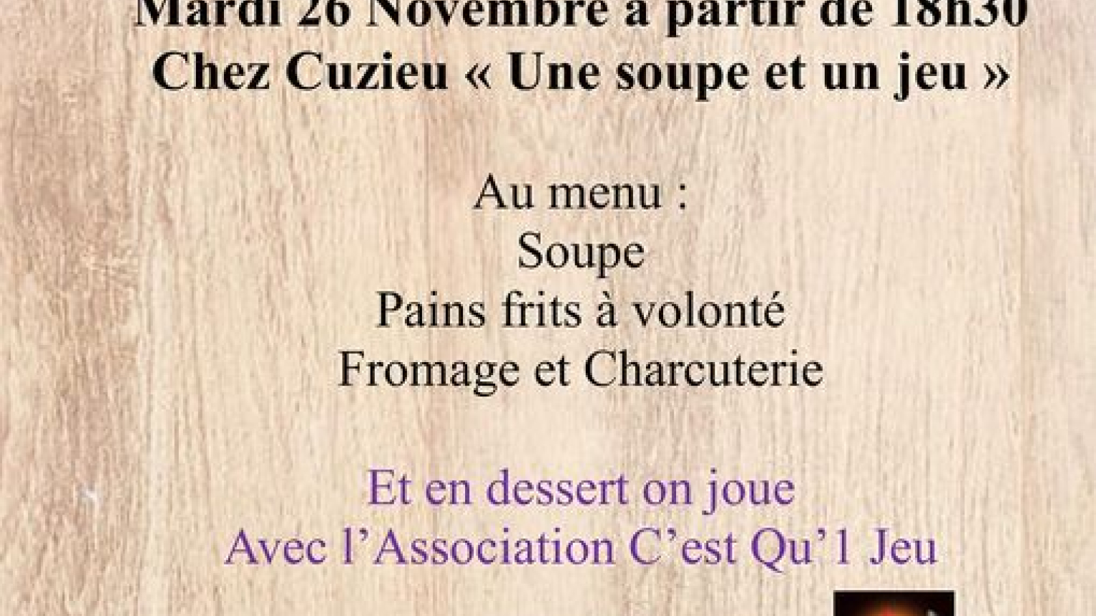 Soirée festive : 'une soupe, un jeu' à Munet_Arvière-en-Valromey