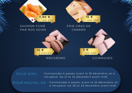 Menus Noêl et Jour de l'Ain