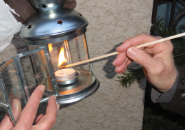 Lighting a lantern