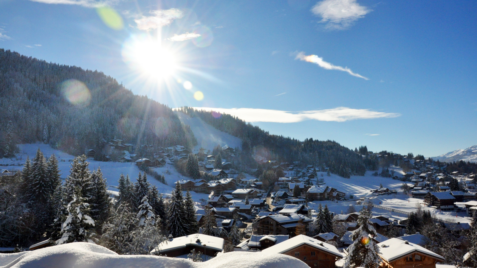 Coeur du village - pistes retour ski aux pieds