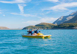 Pédalo sur le lac du Mont-Cenis