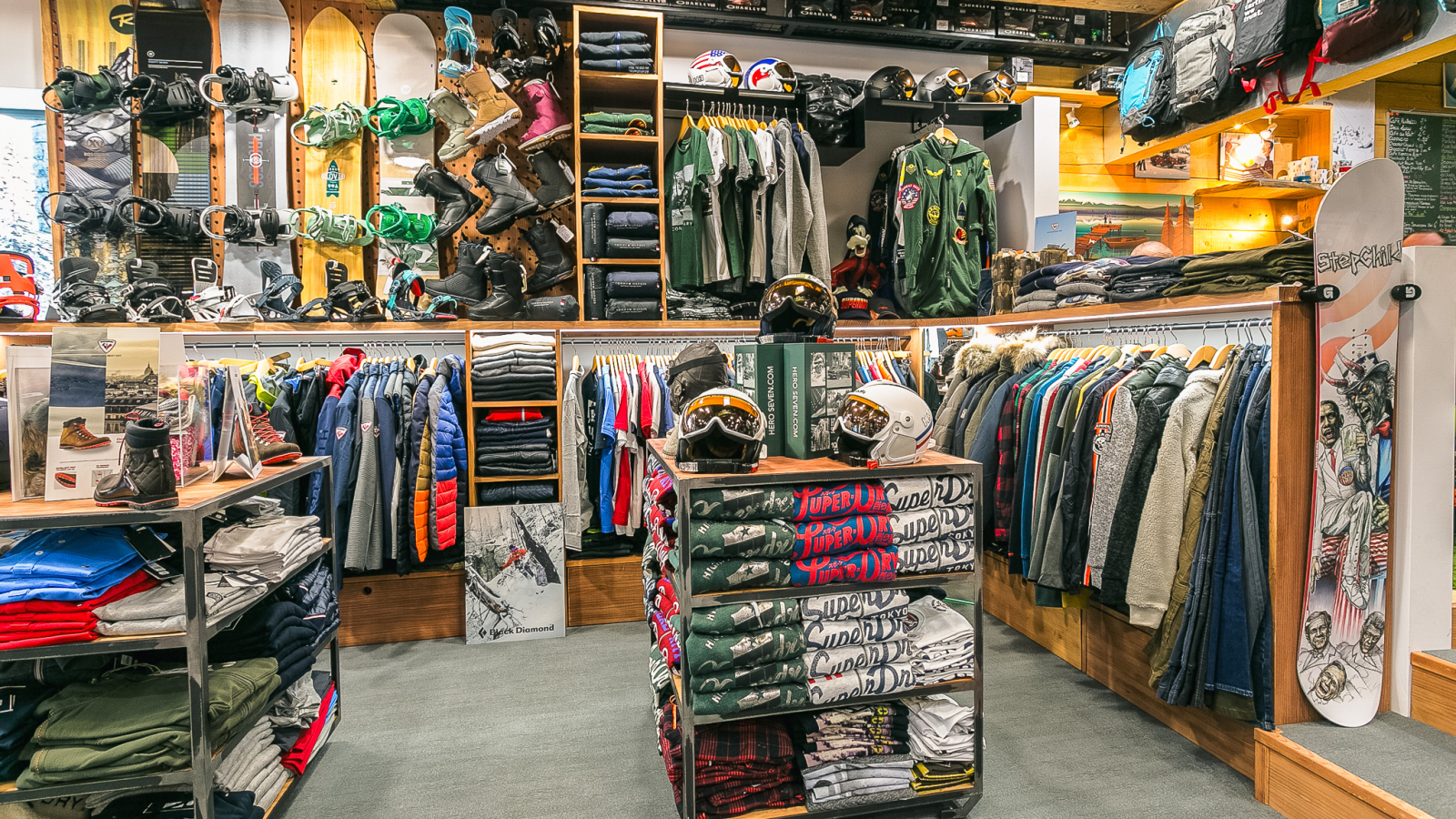 Inside view of the sports shop