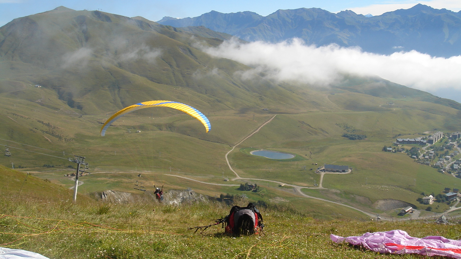 Décollage en parapente @LaToussuire