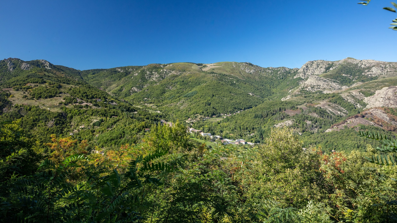 Montpezat sous Bauzon - Hauteurs du Chambon sur le village ©sourcesetvolcans