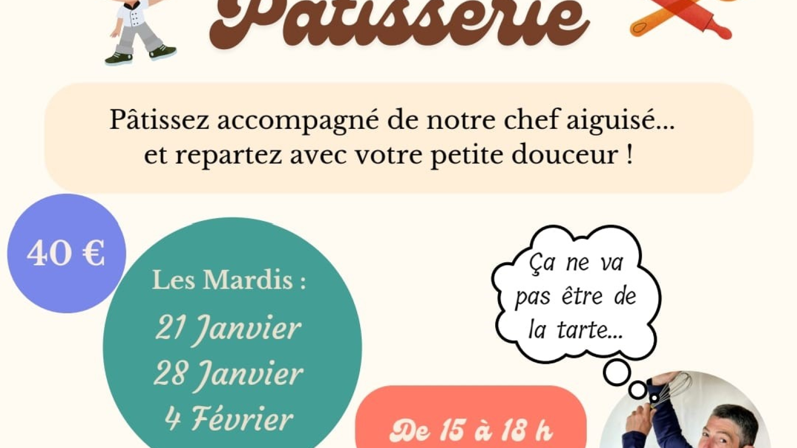 Affiche cours de patisserie