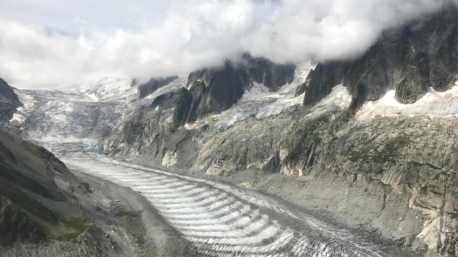 Vue sur le glacier la Mer de glace