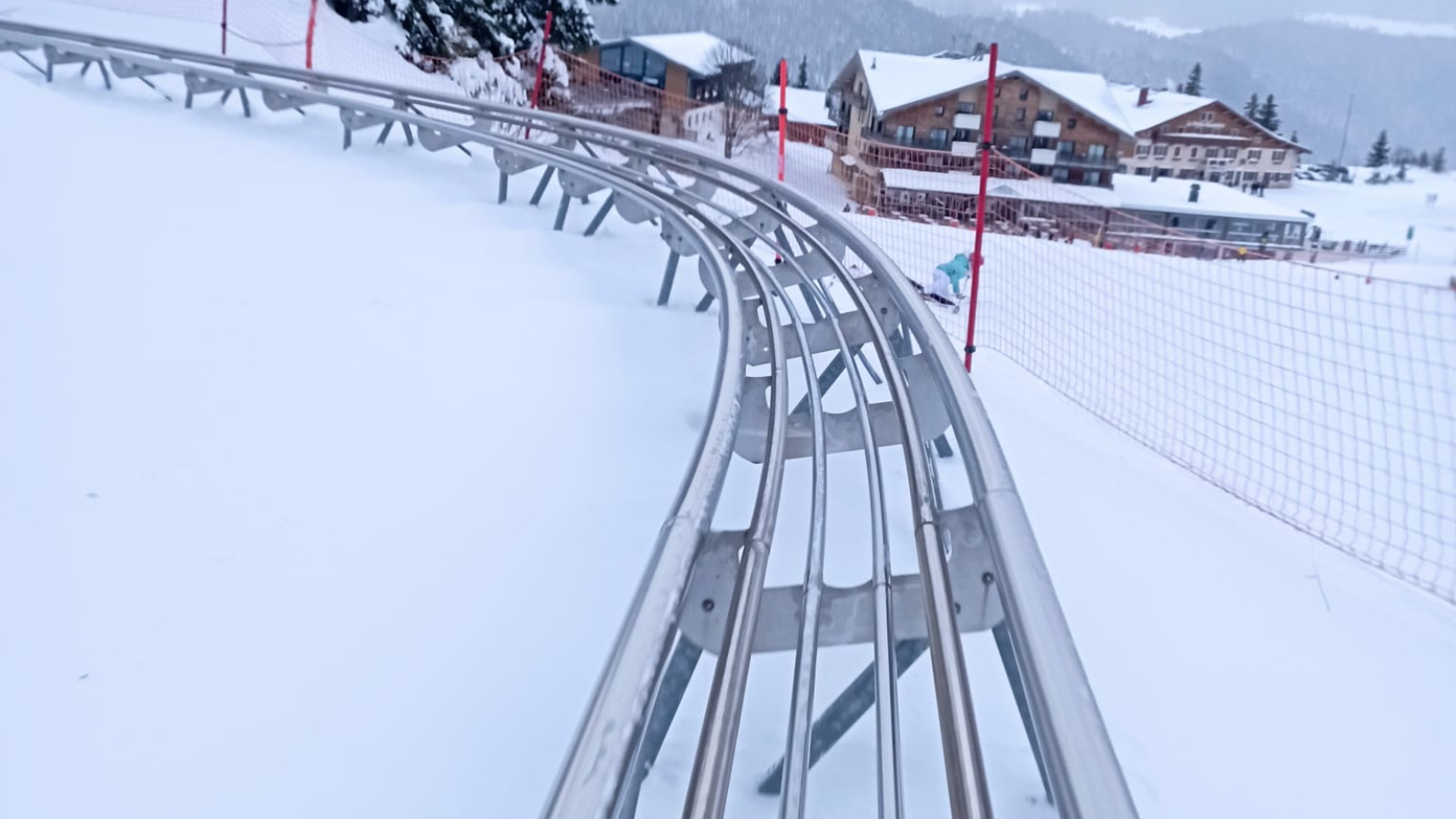 La luge sur rails en hiver