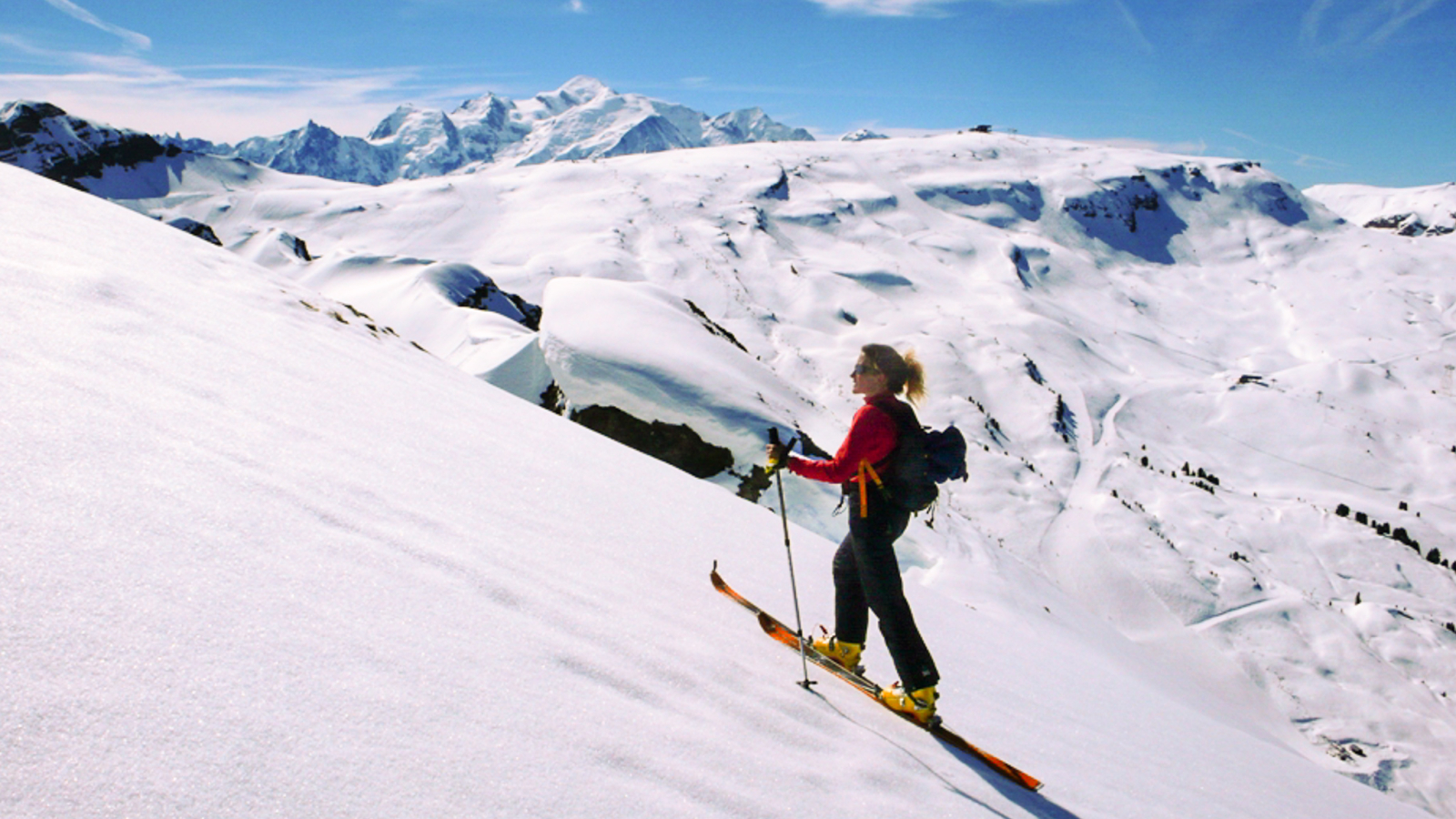 Ski touring on the heights of Flaine