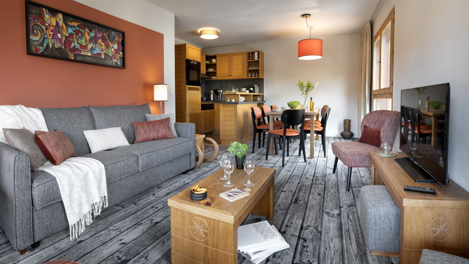 Salon d'un appartement de 4 pièces (T4) pour 8 personnes