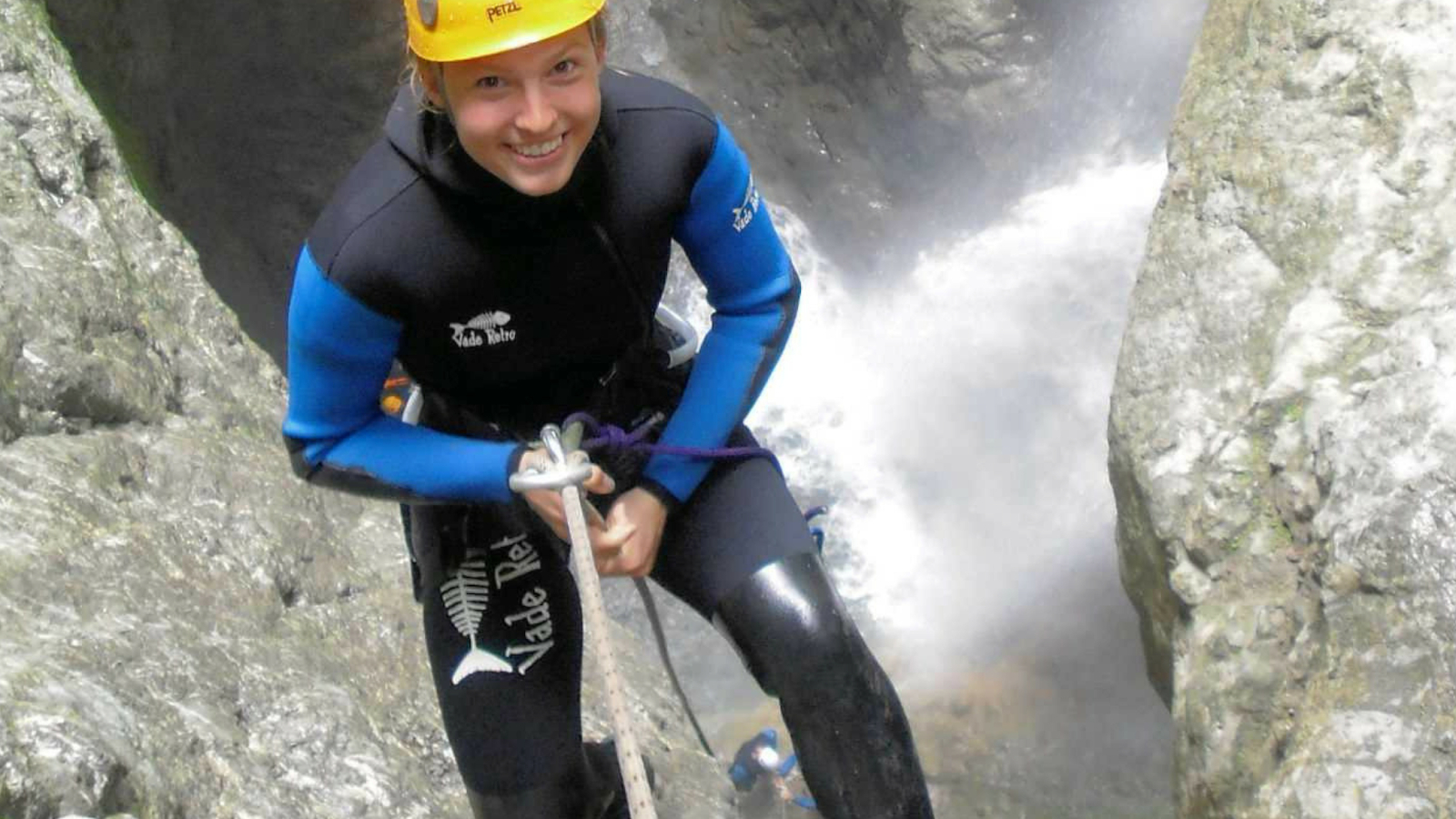 woman canyoning